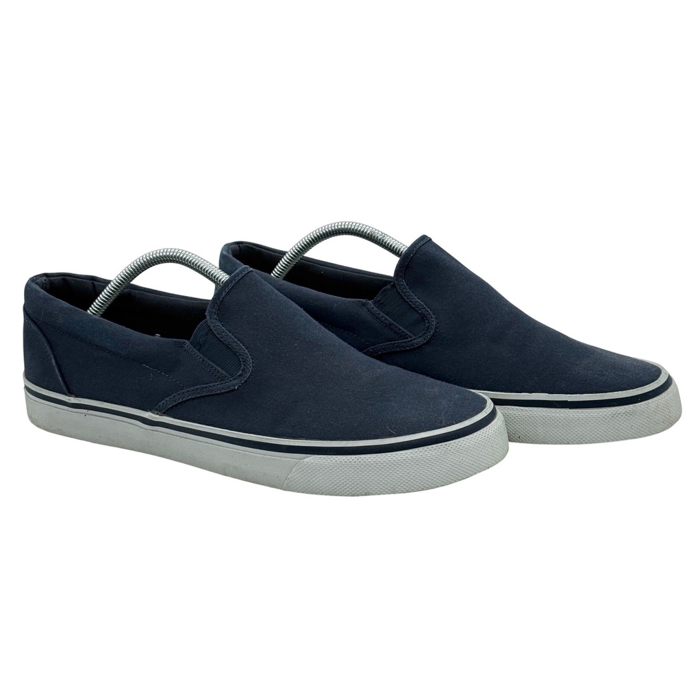 G.H. Bass Slip On Sneakers Mens 10.5 Navy Blue Canvas Casual Loafers Benjamin